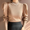 Women’s Puff Sleeve Turtleneck Slim Fit Sweater