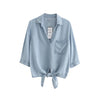 Women’s V-Neck Knot Wrap Top Short Jacket
