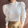 Women’s Puff Sleeve Turtleneck Slim Fit Sweater