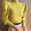 Women’s Puff Sleeve Turtleneck Slim Fit Sweater