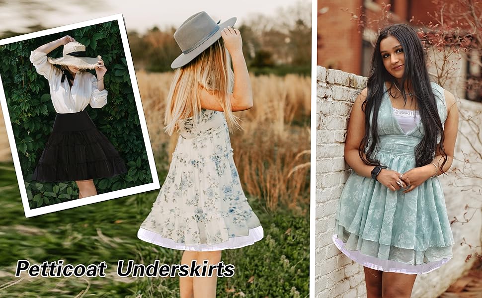 Women's 50s Vintage Tulle Petticoat – Fluffy Half Slip Tutu Underskirt