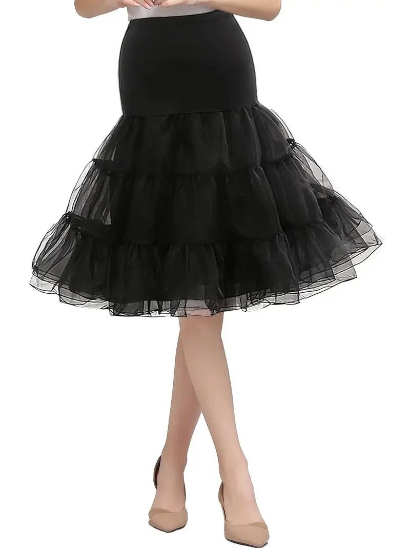 Women's 50s Vintage Tulle Petticoat – Fluffy Half Slip Tutu Underskirt