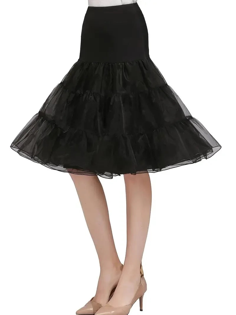 Women's 50s Vintage Tulle Petticoat – Fluffy Half Slip Tutu Underskirt