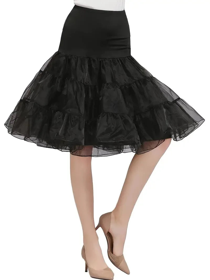 Women's 50s Vintage Tulle Petticoat – Fluffy Half Slip Tutu Underskirt