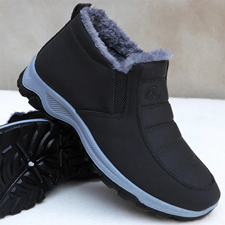Waterproof Winter Snow Boots for Women and Men – Slip-On Ankle Plush Shoes