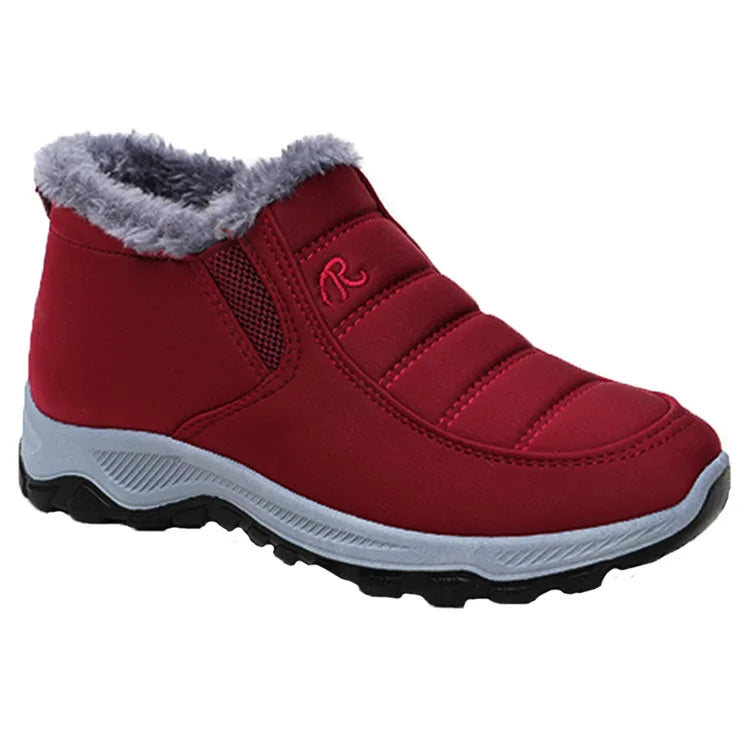 Waterproof Winter Snow Boots for Women and Men – Slip-On Ankle Plush Shoes