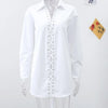 White Casual Loose Long Sleeve Shirt for Women