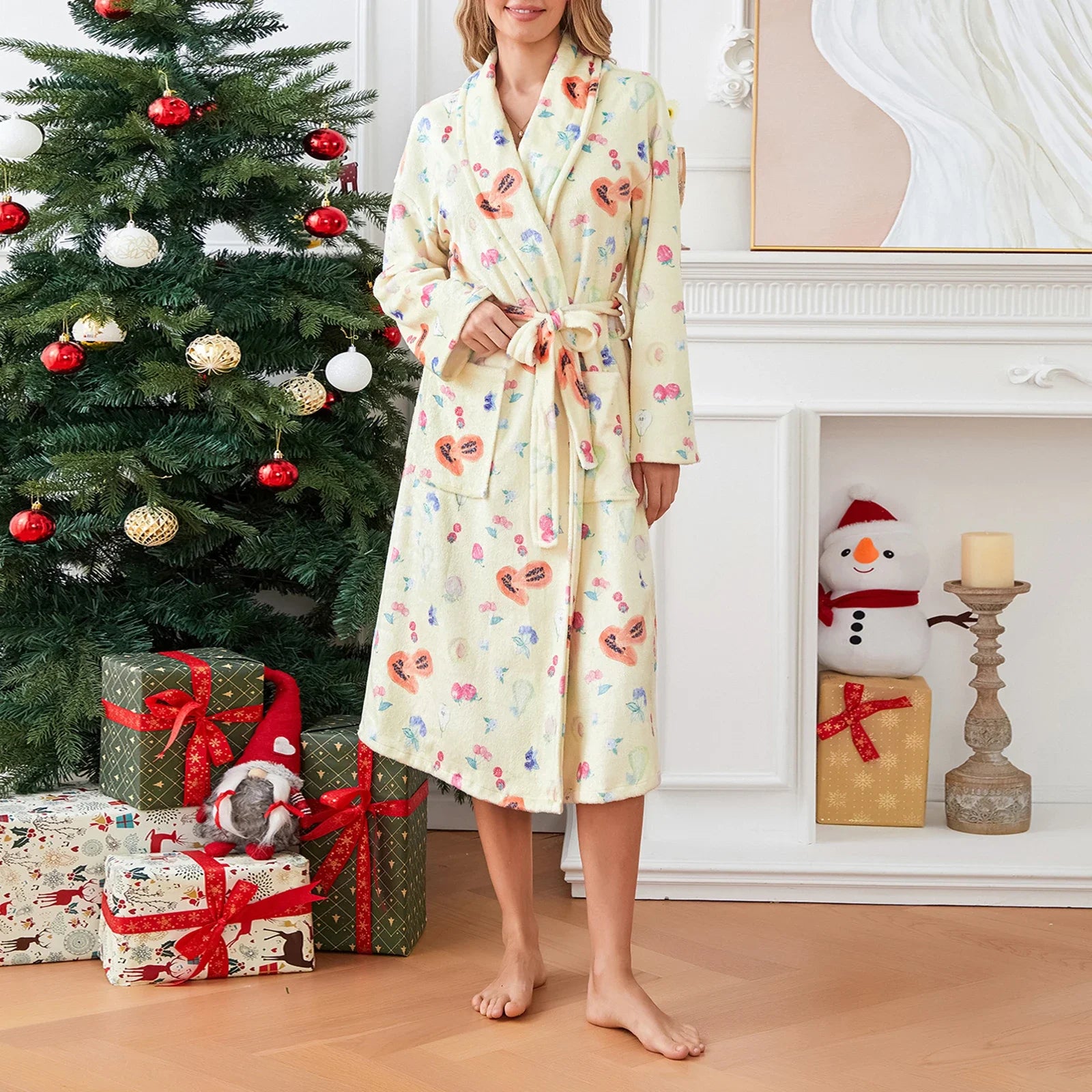 Women's Flannel Floral Robe