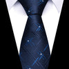 Men’s 8cm Striped Necktie – Blue & Gold Tie for Business or Weddings