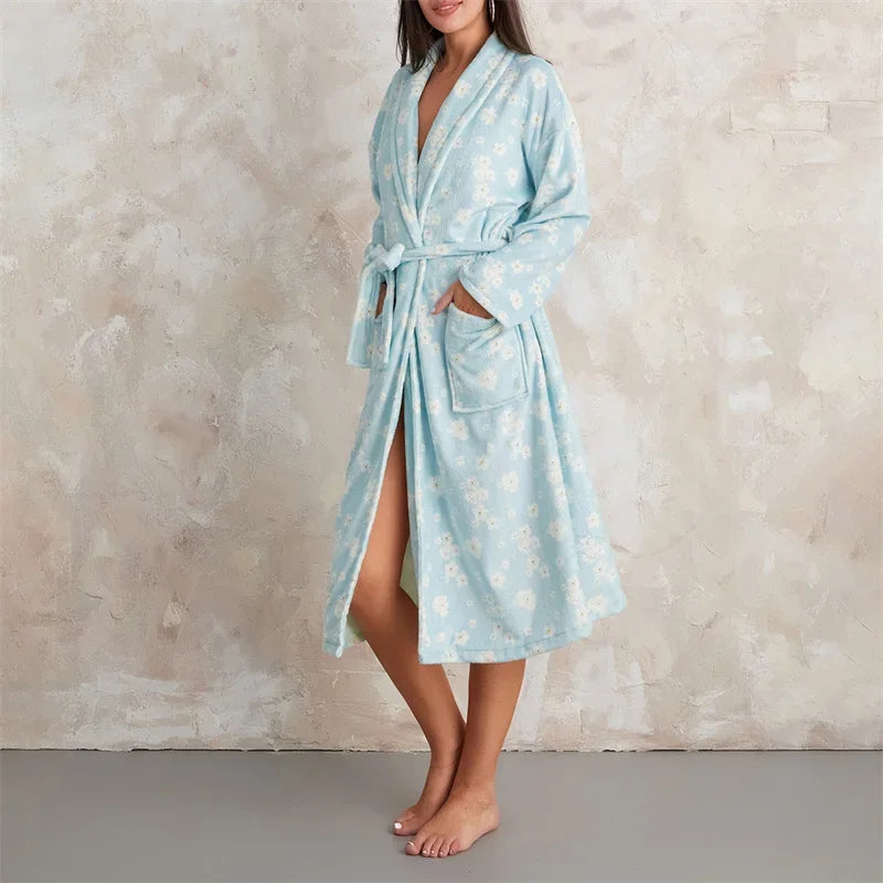 Women's Flannel Floral Robe