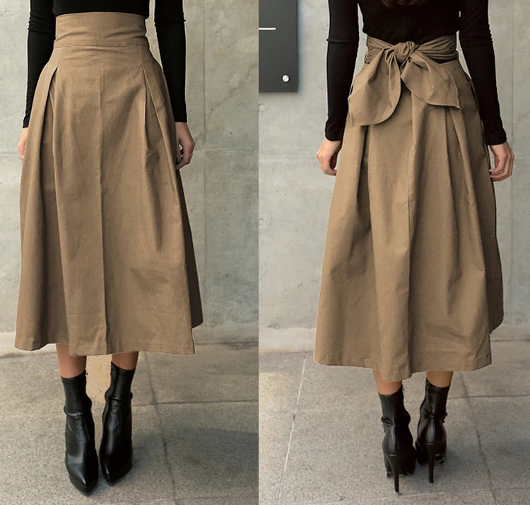 Women's Korean High Waist Swing Skirt