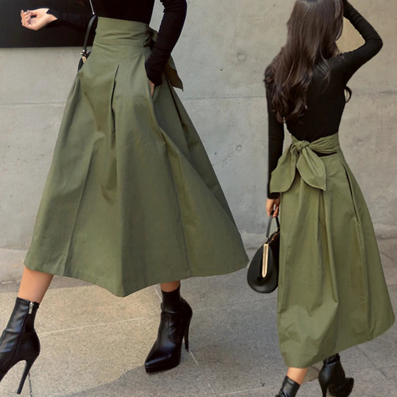 Women's Korean High Waist Swing Skirt