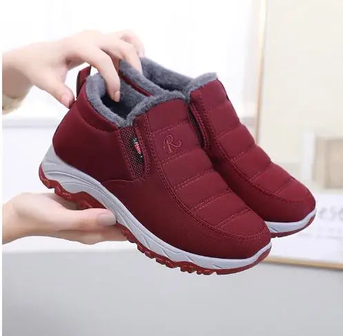 Waterproof Winter Snow Boots for Women and Men – Slip-On Ankle Plush Shoes
