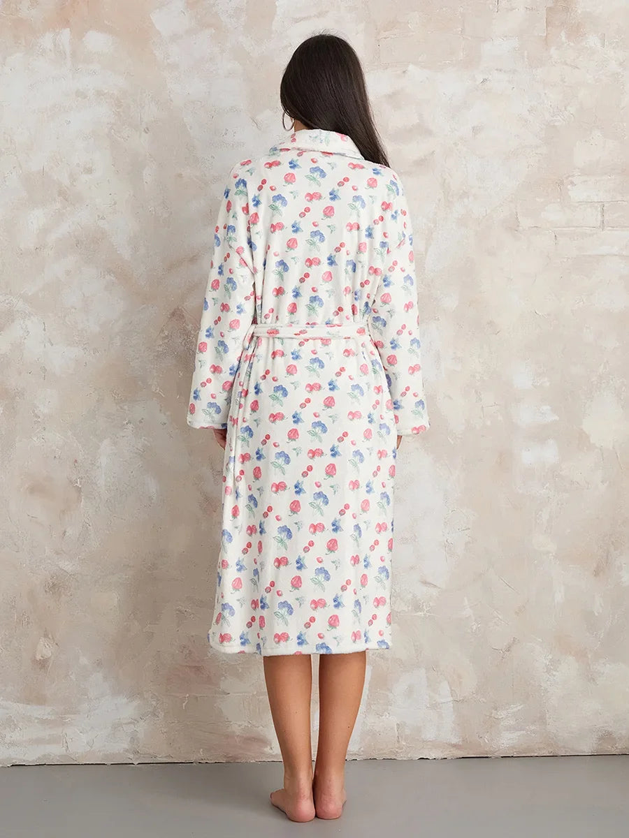 Women's Flannel Floral Robe