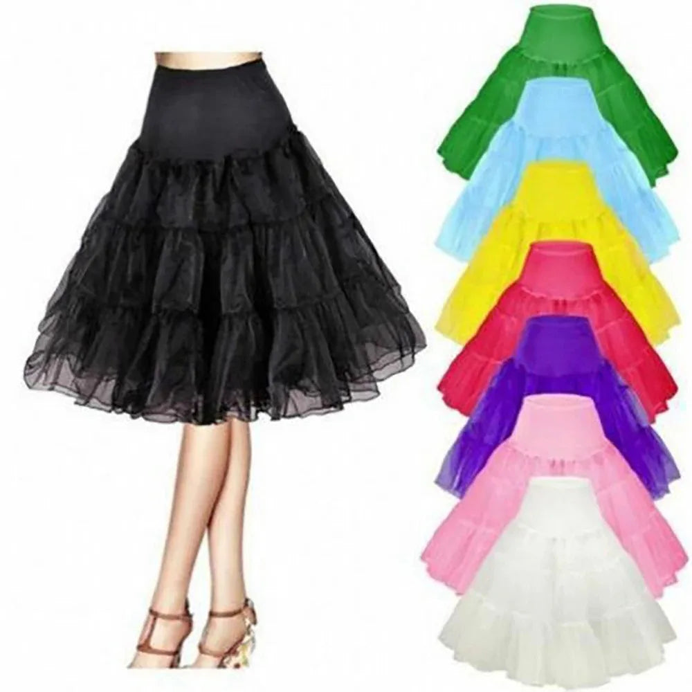 Women's 50s Vintage Tulle Petticoat – Fluffy Half Slip Tutu Underskirt
