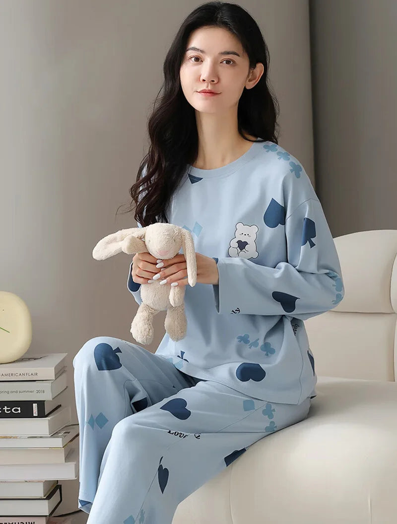 2-Piece Women’s Cartoon Pajama Set