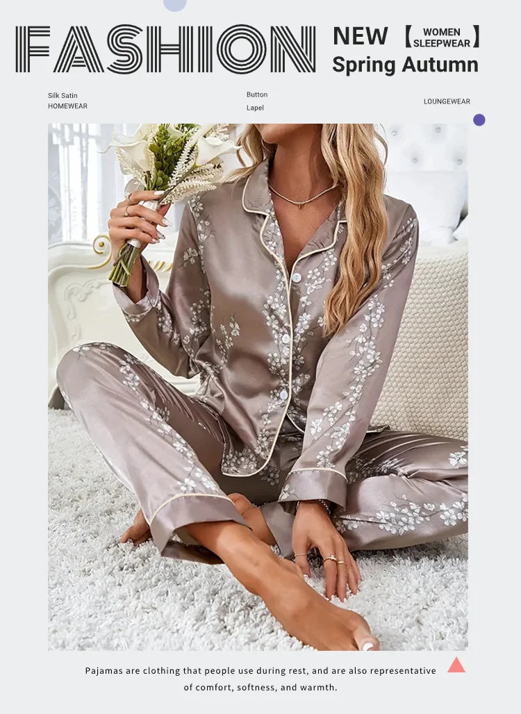 Women Satin Pajama Casual Sleepwear