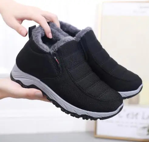 Waterproof Winter Snow Boots for Women and Men – Slip-On Ankle Plush Shoes