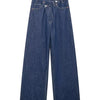 TRAF Women’s Asymmetric High-Waisted Wide-Leg Jeans