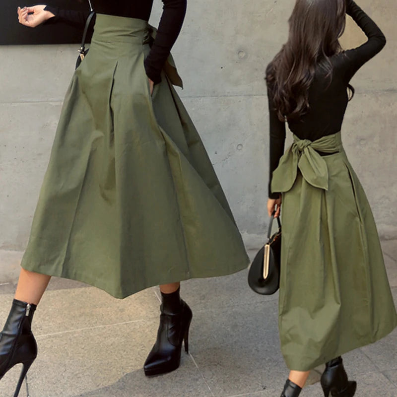 Women's Korean High Waist Swing Skirt
