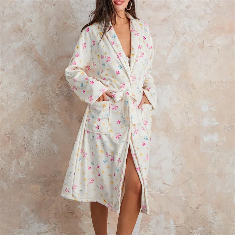 Women's Flannel Floral Robe