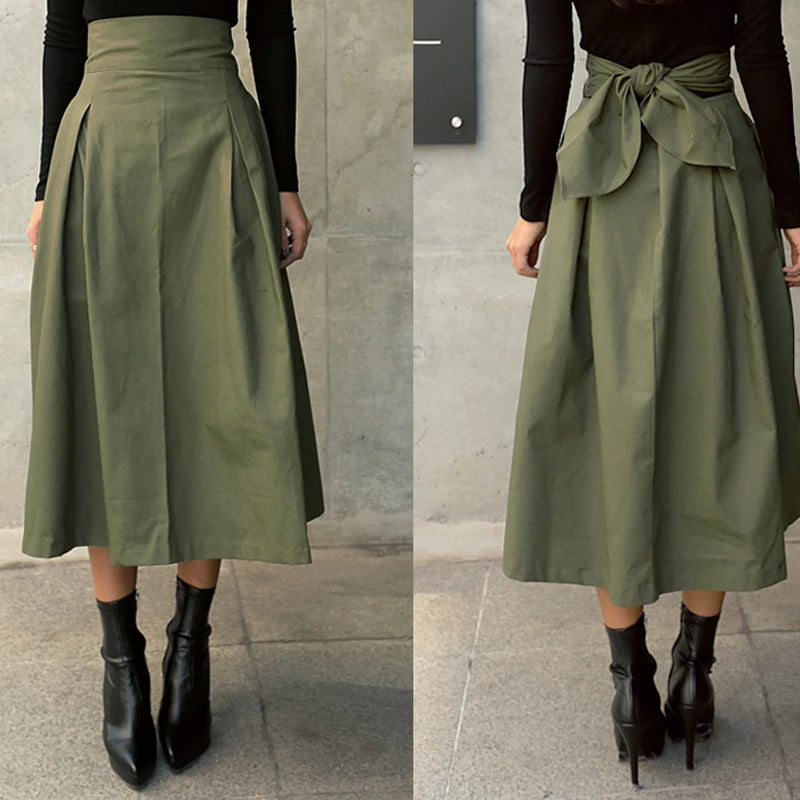 Women's Korean High Waist Swing Skirt