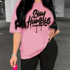 Women's Letter Print T-Shirt – Casual 90s Style Short Sleeve Tee
