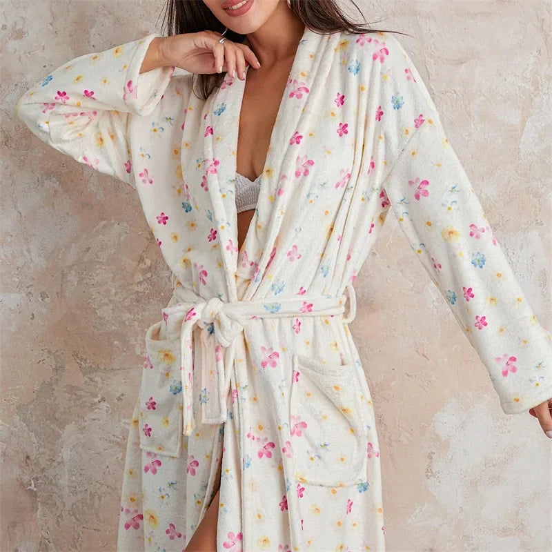 Women's Flannel Floral Robe