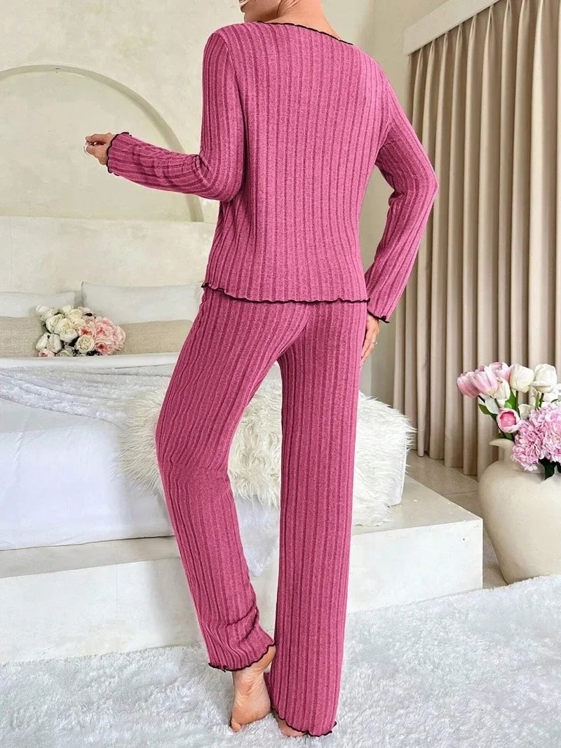 Women’s Ribbed Pajama Set