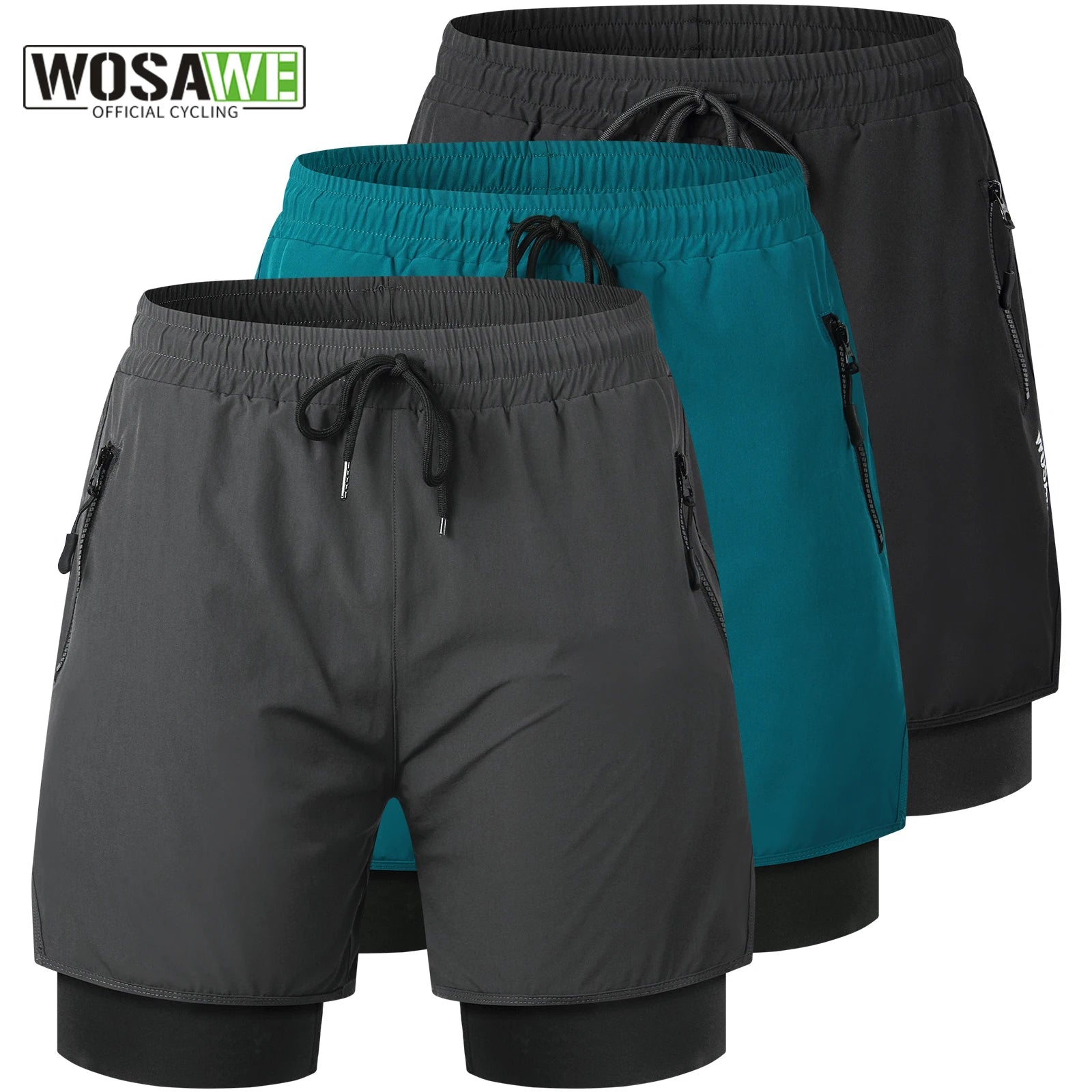 WOSAWE Men’s MTB Cycling Shorts – Motocross & Downhill Bike Shorts with Built-In Liner