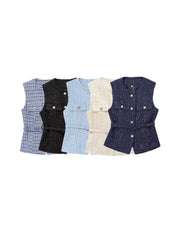 Women's Tweed Waistcoat with Belt