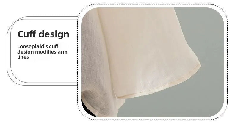 Women's Cotton Linen Embroidered Top – Summer Loose Fit T-Shirt with 3/4 Sleeves