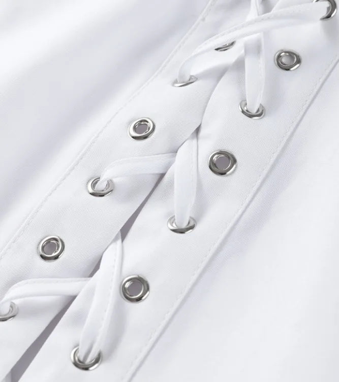 White Casual Loose Long Sleeve Shirt for Women