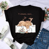 Women’s Cat Print T-Shirt – Casual Y2K Style Summer Top