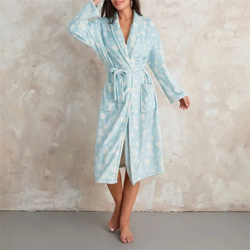 Women's Flannel Floral Robe
