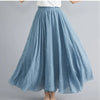 Women's Cotton Linen Maxi Skirt – Boho Y2K Casual Long Skirt, Elegant Beachwear Style