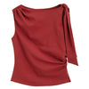 ZIQIAO Petite Artisan Twist T-Shirt – 2025 Summer Slim Fit Boho Casual Top for Women