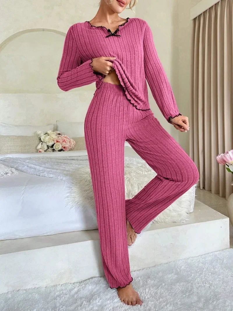Women’s Ribbed Pajama Set