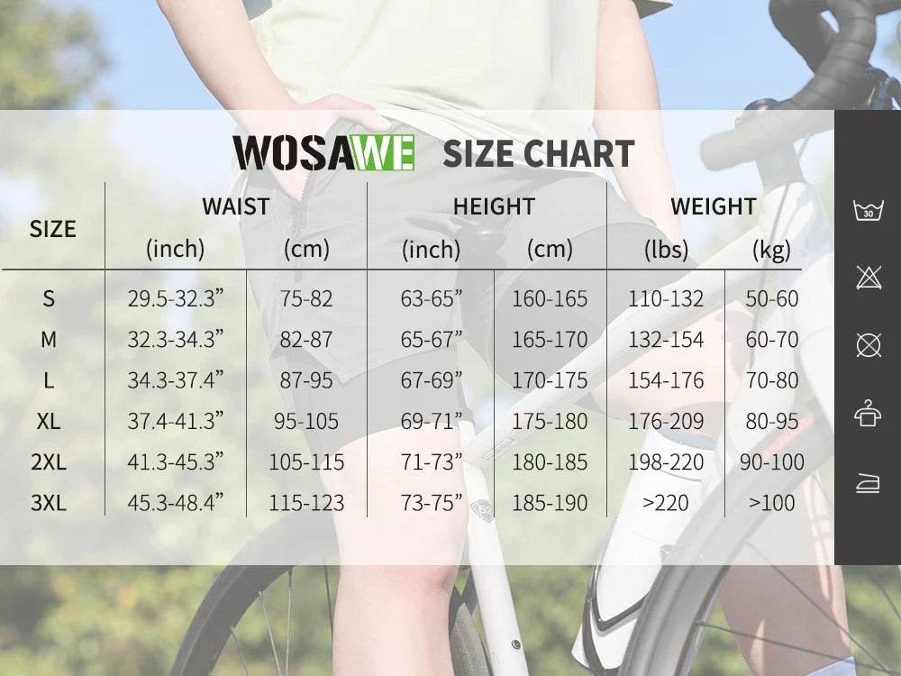 WOSAWE Men’s MTB Cycling Shorts – Motocross & Downhill Bike Shorts with Built-In Liner