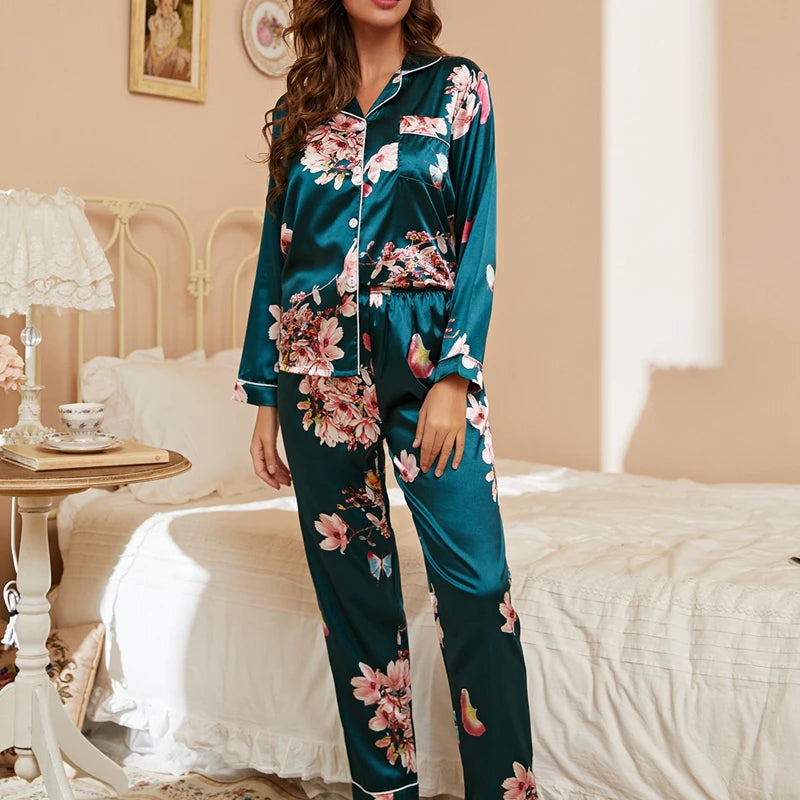 Women Satin Pajama Casual Sleepwear