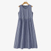 Women's Plaid Sleeveless Sundress – Casual Boho Holiday Dress