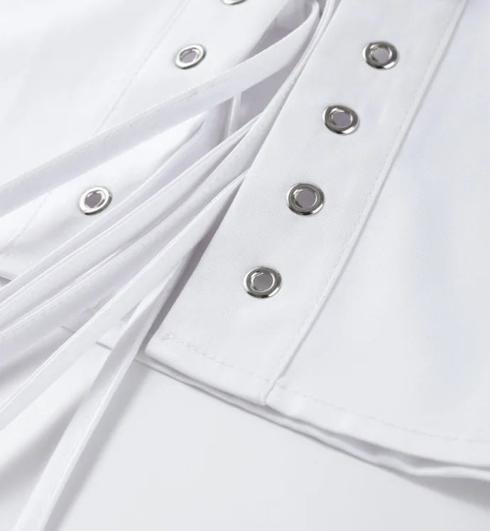 White Casual Loose Long Sleeve Shirt for Women