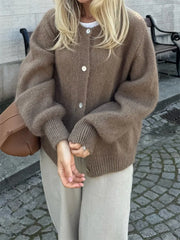 Women’s Fuzzy Knit Button-Down Cardigan