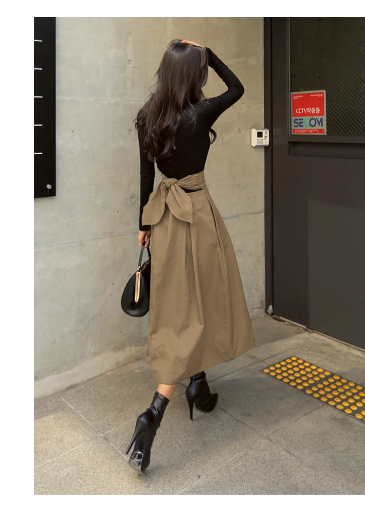 Women's Korean High Waist Swing Skirt