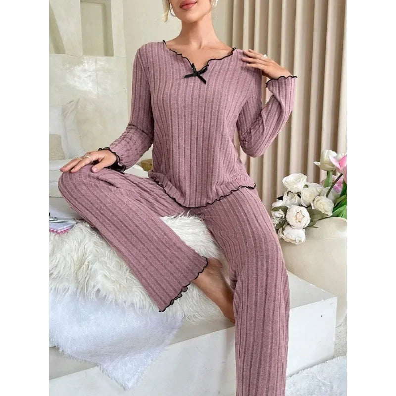 Women’s Ribbed Pajama Set