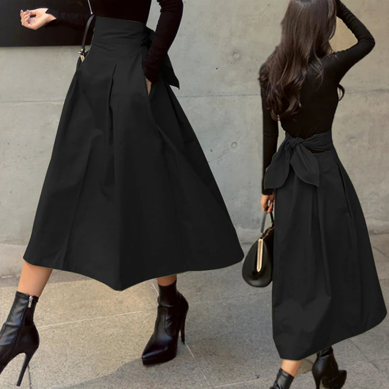 Women's Korean High Waist Swing Skirt
