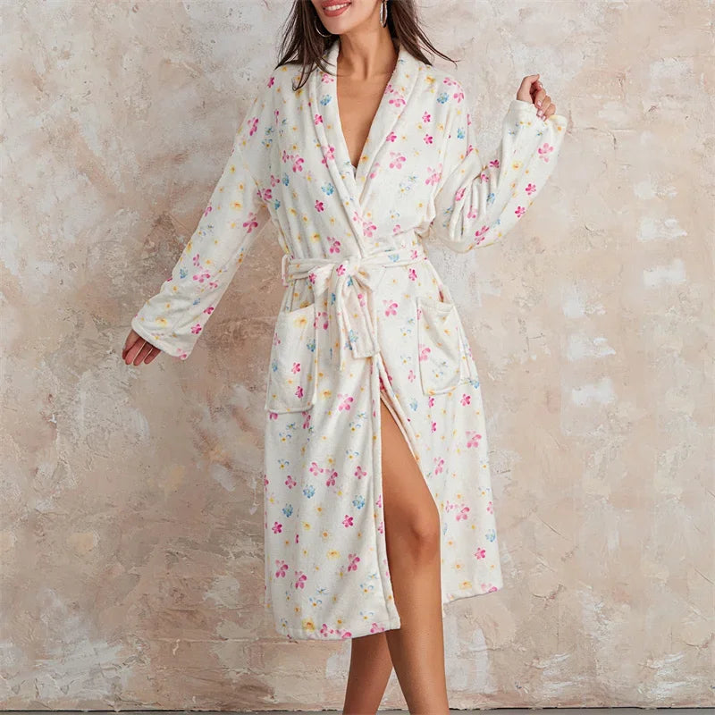 Women's Flannel Floral Robe