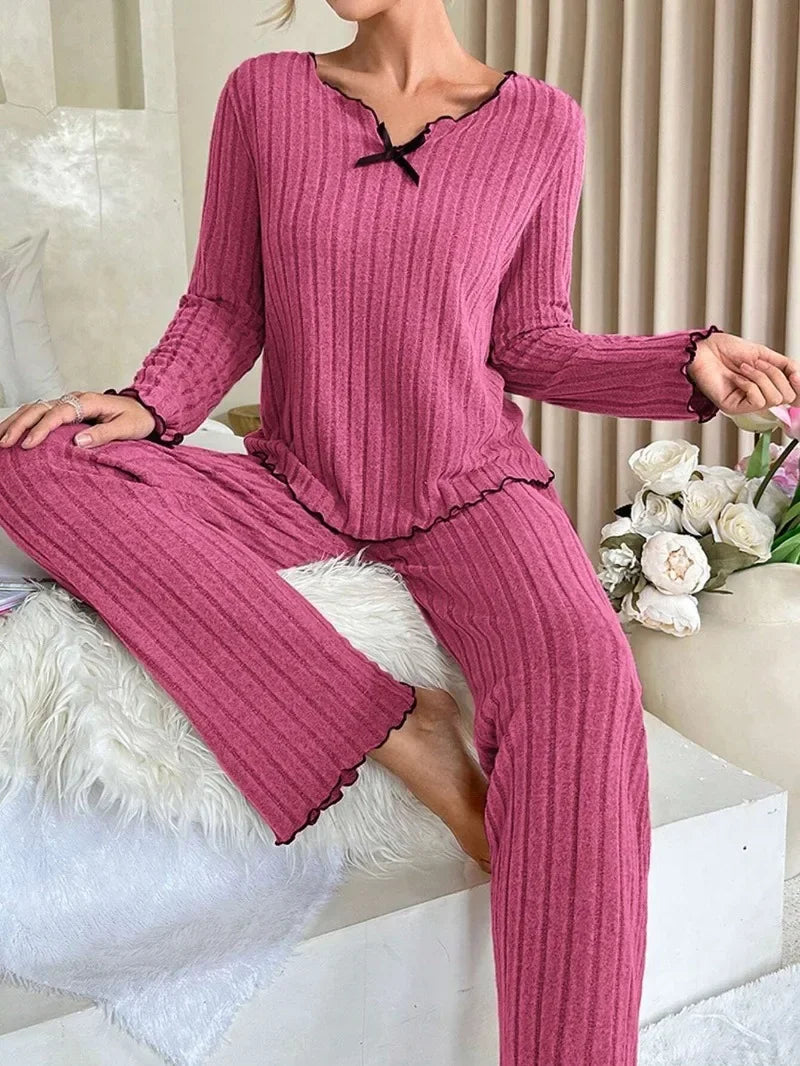Women’s Ribbed Pajama Set