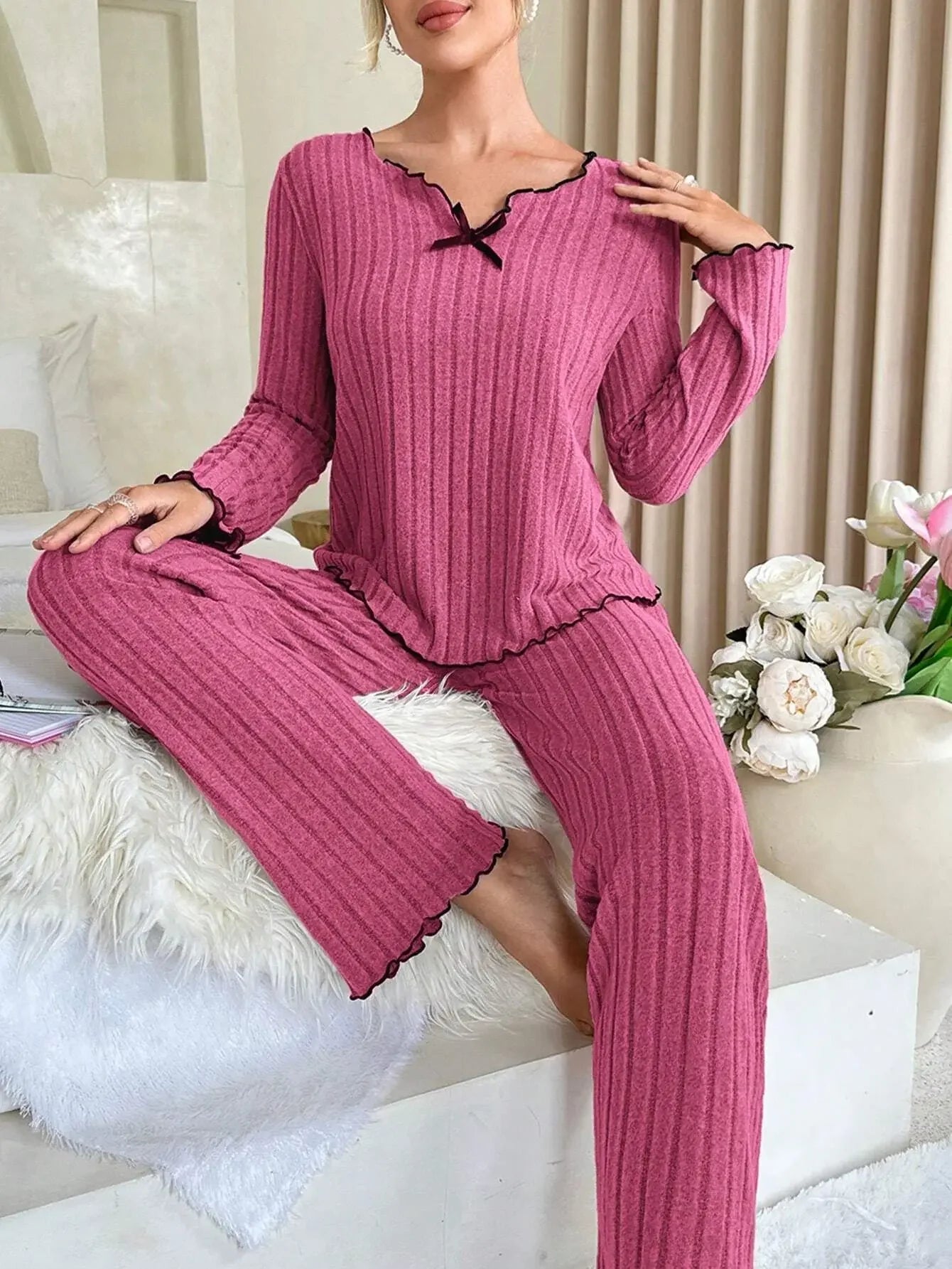 Women’s Ribbed Pajama Set