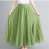 Women's Cotton Linen Maxi Skirt – Boho Y2K Casual Long Skirt, Elegant Beachwear Style